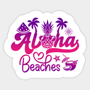 Aloha Beaches Summer Beach Pineapple Watermelon Summertime Sticker